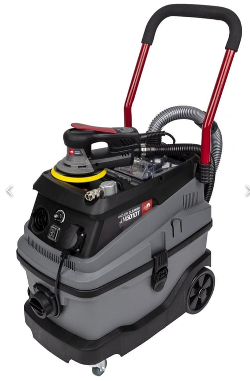 støvsuger og ø150mm slibemaskine til microcement 