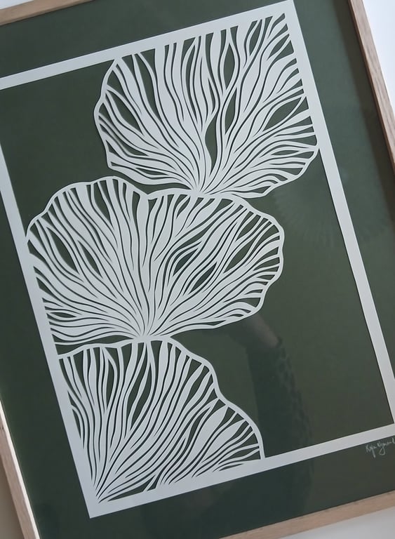 40x50cm papercut, indrammet  billede 4