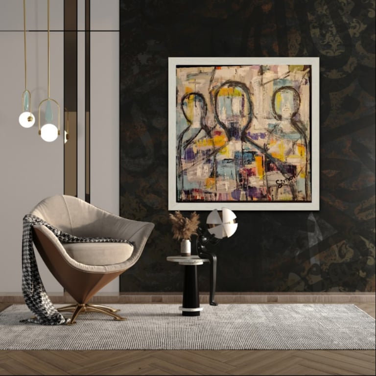 #1143 Maleri 100X100 cm  SOLD billede 4