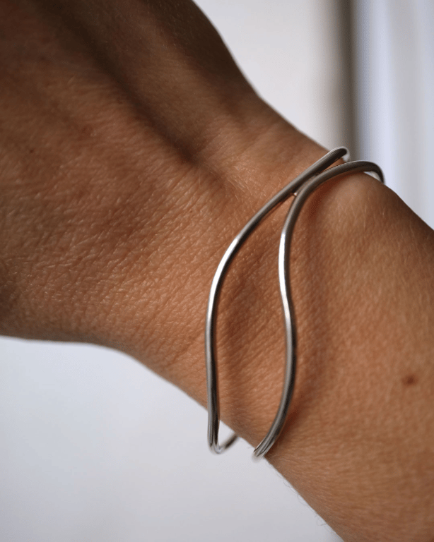 INEL Ocean Waves Bracelet silver billede 5