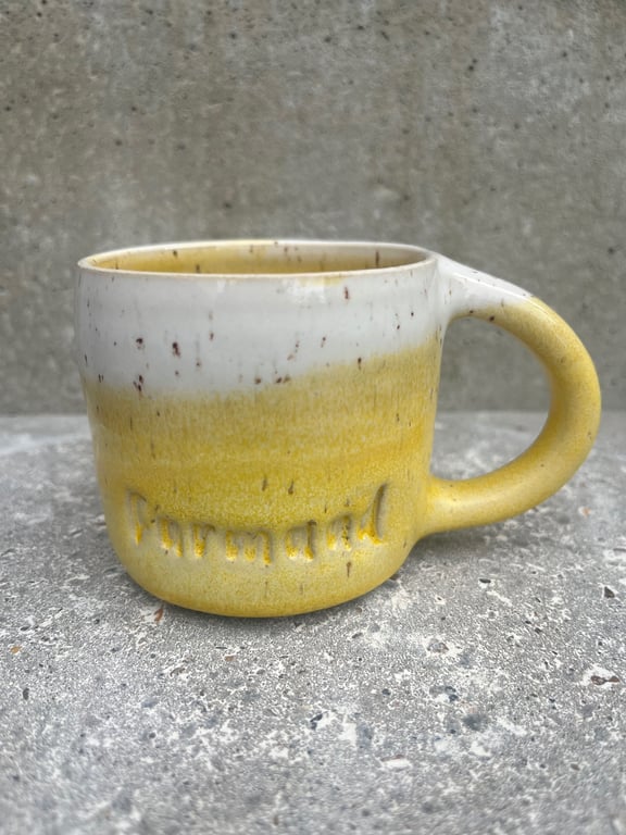 Gul farmand kop. 250 ml. H: 7,5 cm billede 2