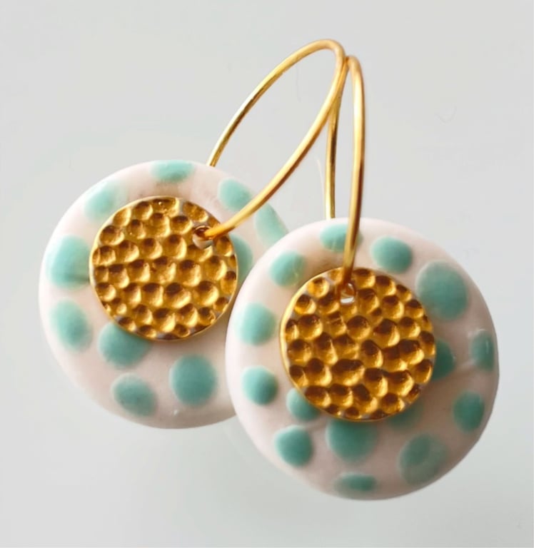 Øreringe, turquoise dots