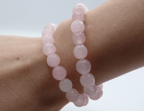 (Månedens Sæt) Rosa Jade Armbånd - 8mm (2)