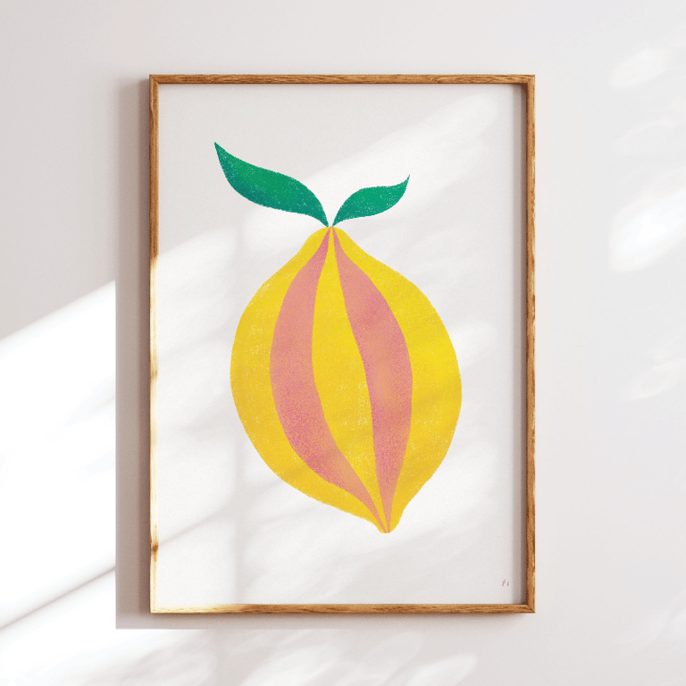 Stribet citron – plakat billede 3