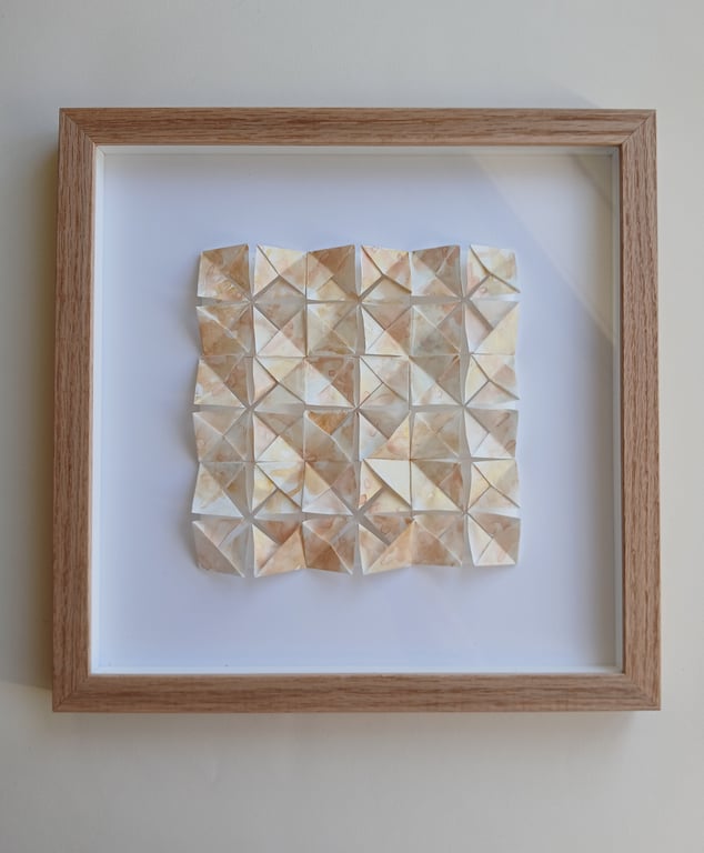 30x30cm unika akvarel, foldet papirværk. indrammet (3)