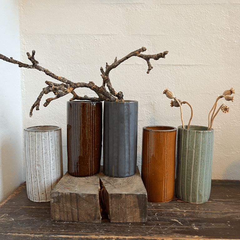Vase, med grafitgrå glasur billede 3