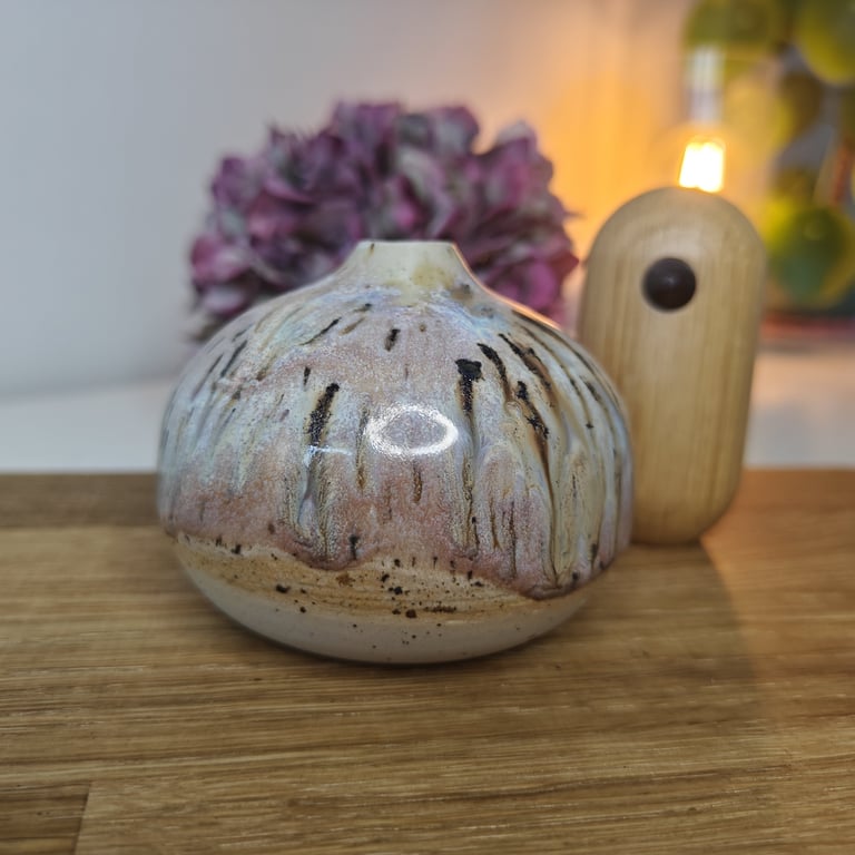 Lilla/brun mini vase  billede 2
