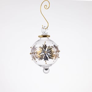 JULEKUGLE DESIGN 1007 KRYSTAL MED GULD ELLER HVIDGULD – produktbillede