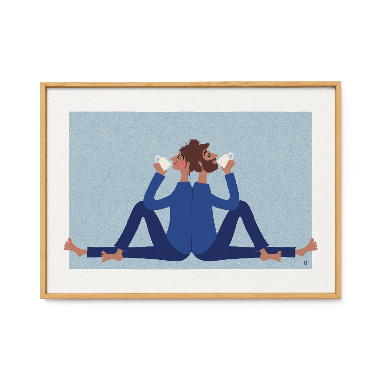 Kaffestund – blå – plakat  billede 2