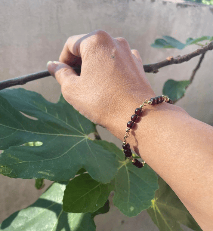 Rød Almandin Granat Royal Golden - Kvalitet AAAA billede 4