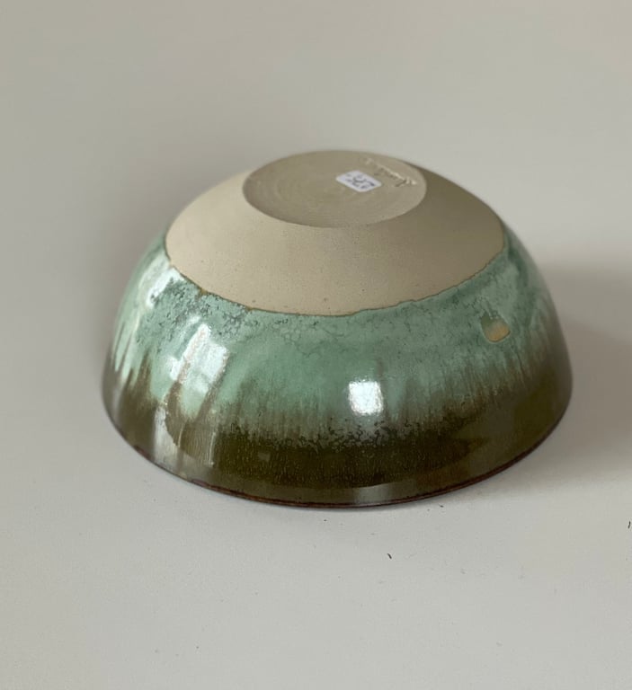 Skål, kobbergrøn / mørk brun - ø 14 cm billede 2