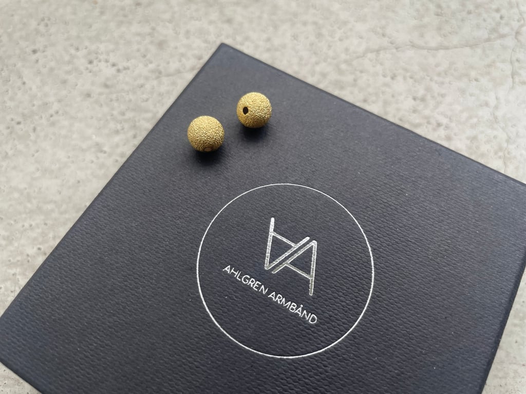 Børstet perle 8,5 mm - 18 karat forgyldt Sterlingsølv