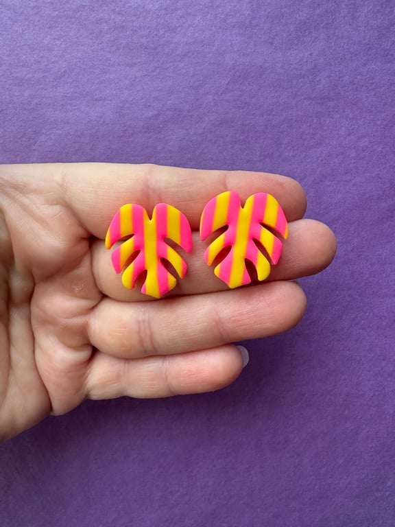 Gule/pink stribede monstera