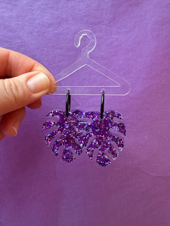 Store monstera i lilla glimmer mix