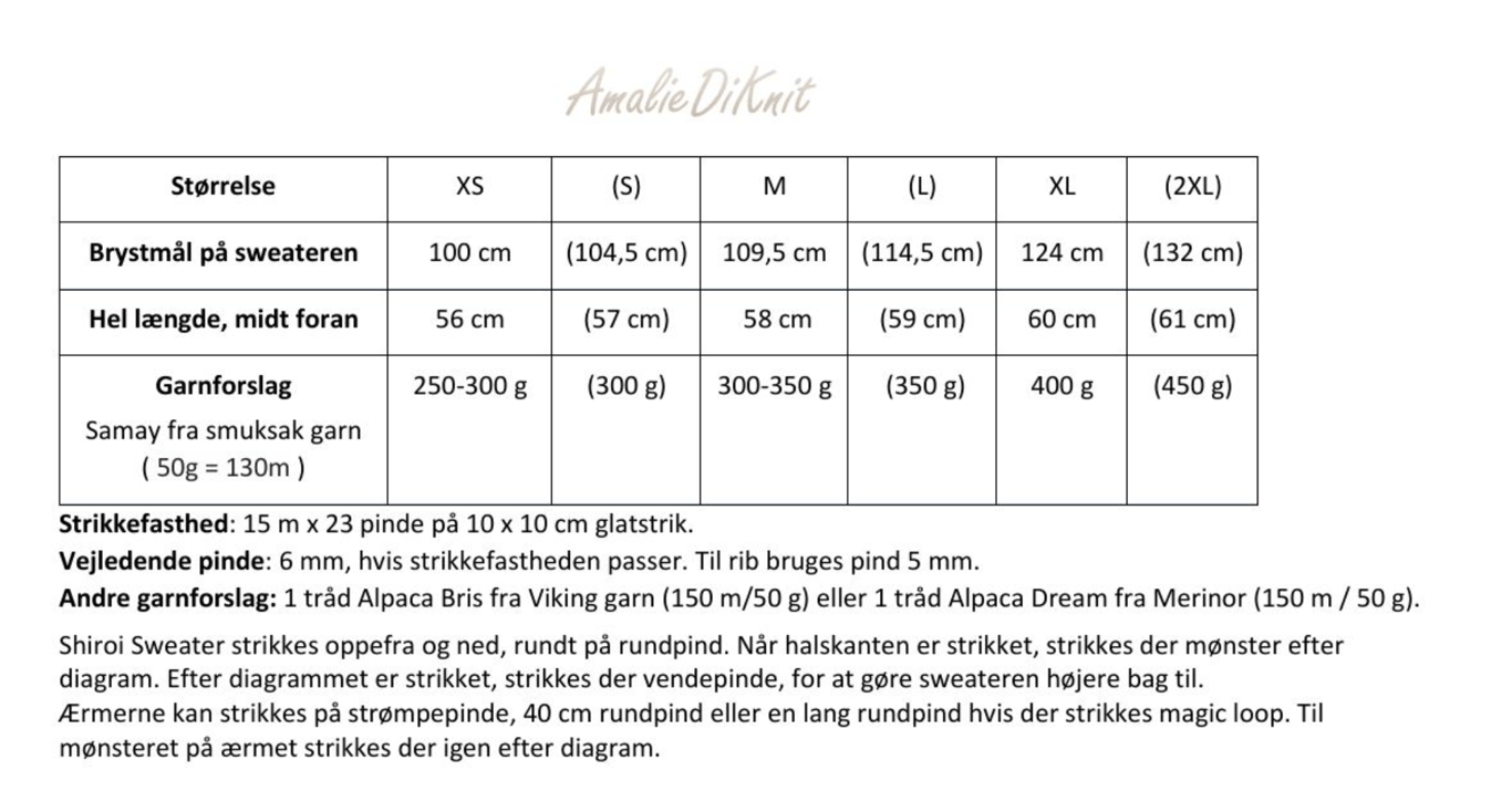 Shiroi Sweater Adult - Strikkeopskrift DANSK PDF billede 11