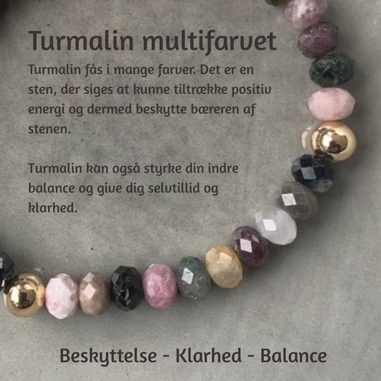 Multifarvet turmalin armbånd 6mm billede 2