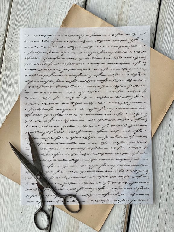 Decoupage papir - vintage Brev.