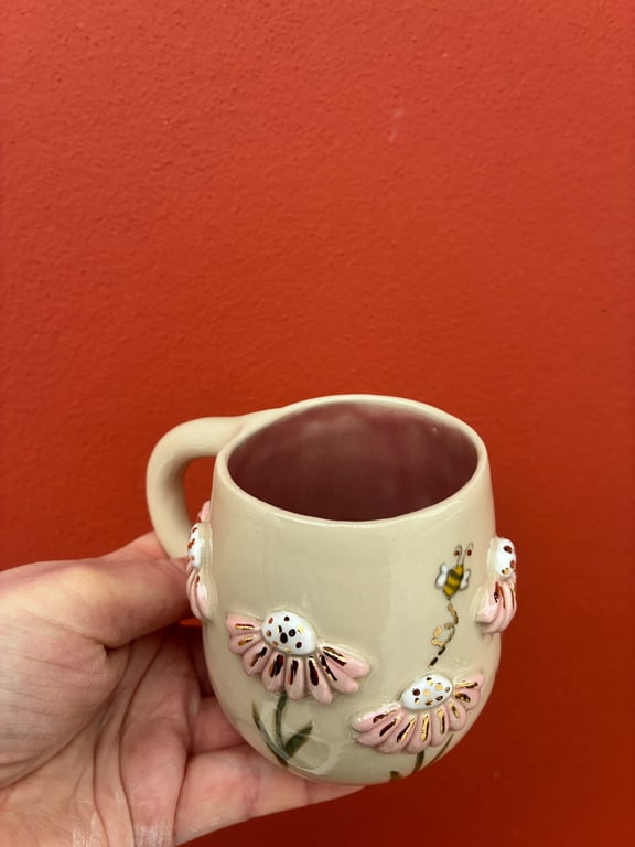 Lille blomsterkop med guld - FORUDBESTILLING billede 2