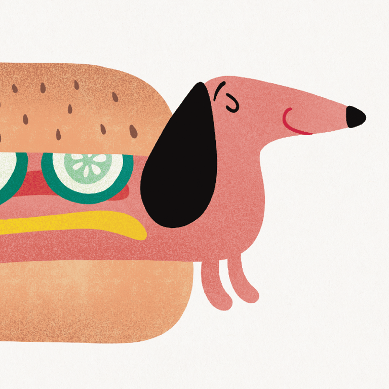 Pølsehund – todelt plakat billede 4