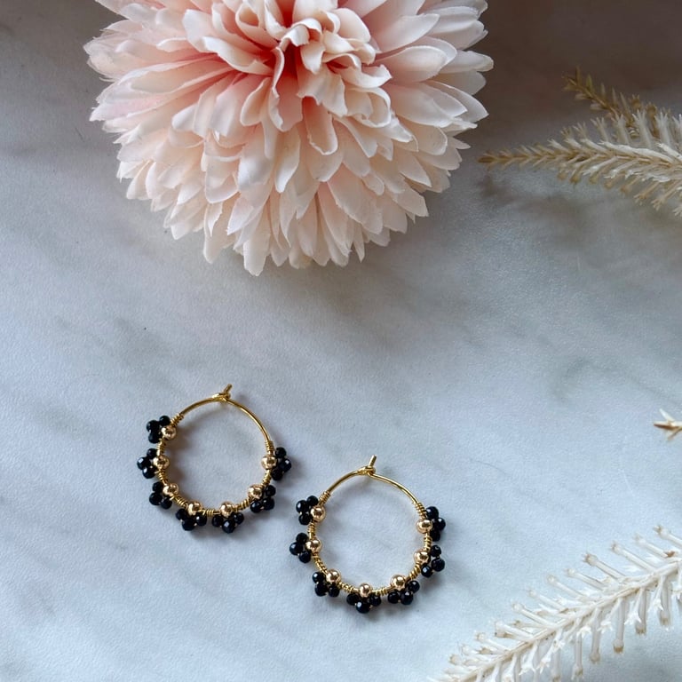 ØRERING EVA SORT AGAT