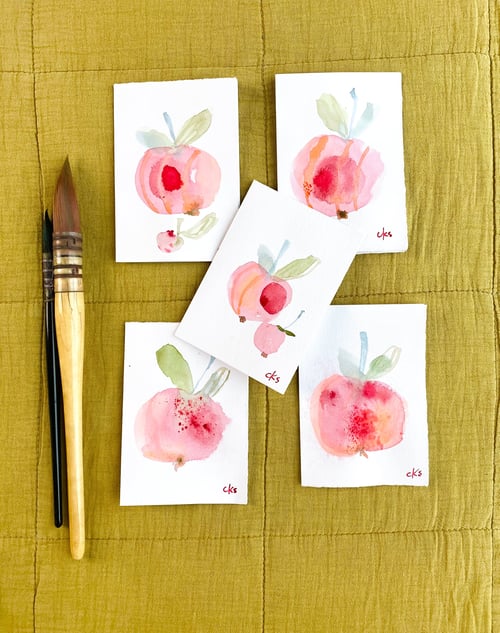 8 Æblekort - små unika kort