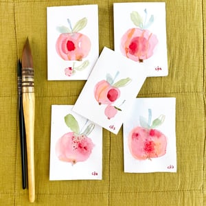 Kollektion på 5 små kort - æble – produktbillede