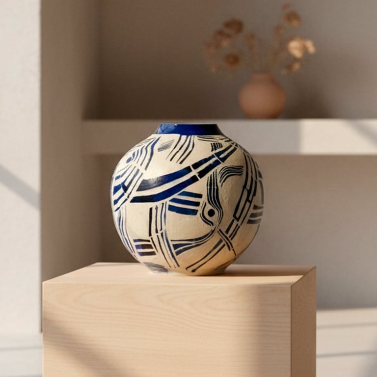 "Streger", Stor blå vase