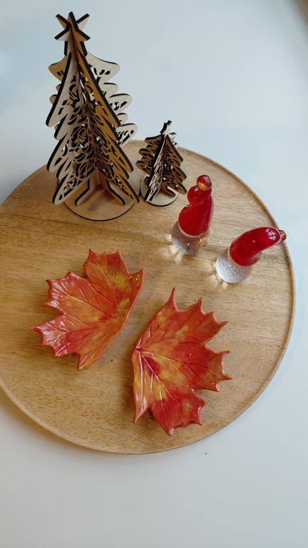 efterårsblade, sæt, rødlige