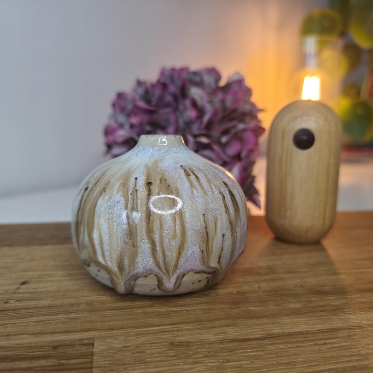 Brun/lilla mini vase