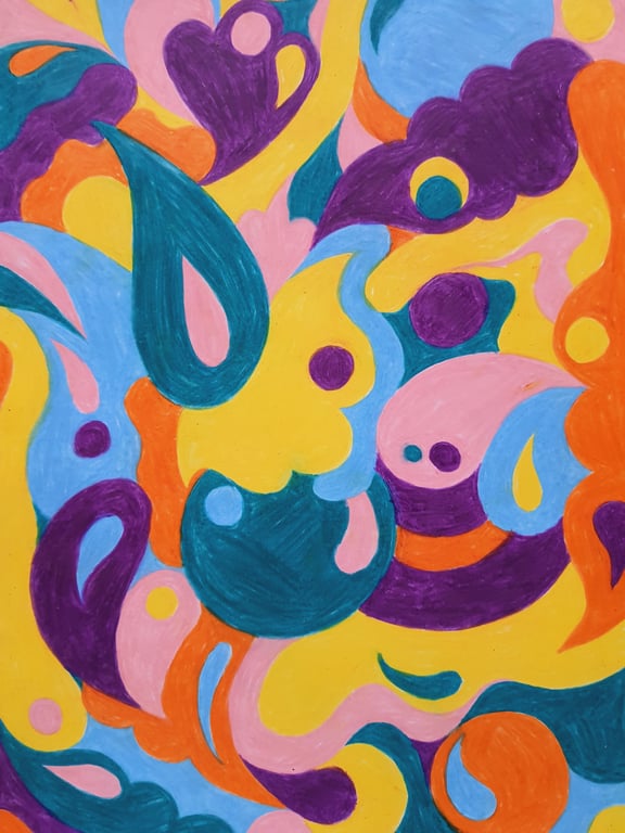 Original vokskridt tegning