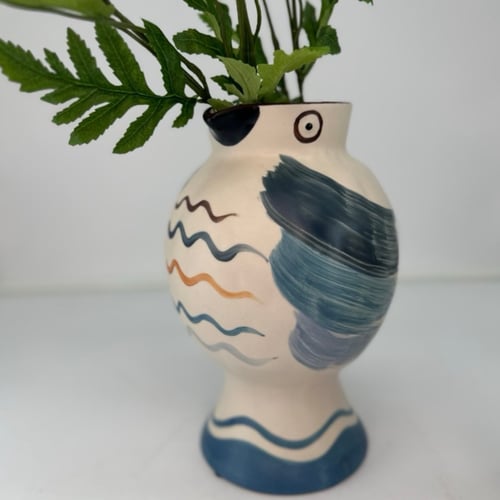 Håndmalet vase fugl (2)