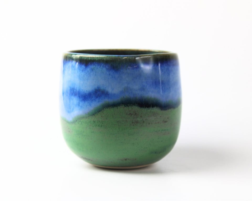 Kop uden hank - blå og grøn