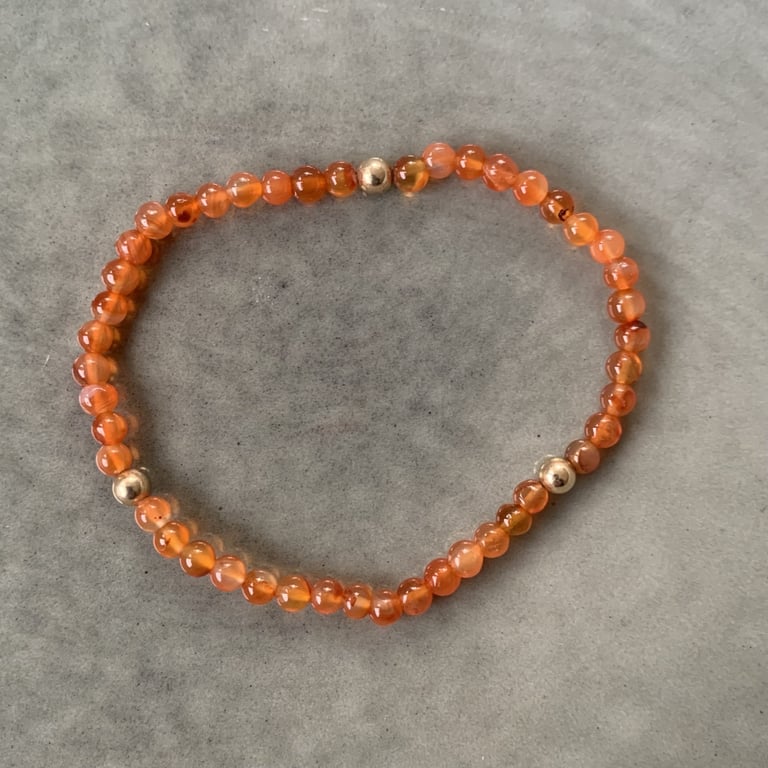 Orange karneol armbånd 3,5 mm