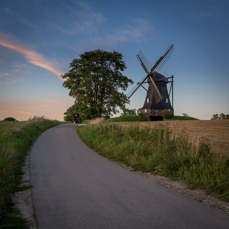 Solnedgang over Blåbæk mølle