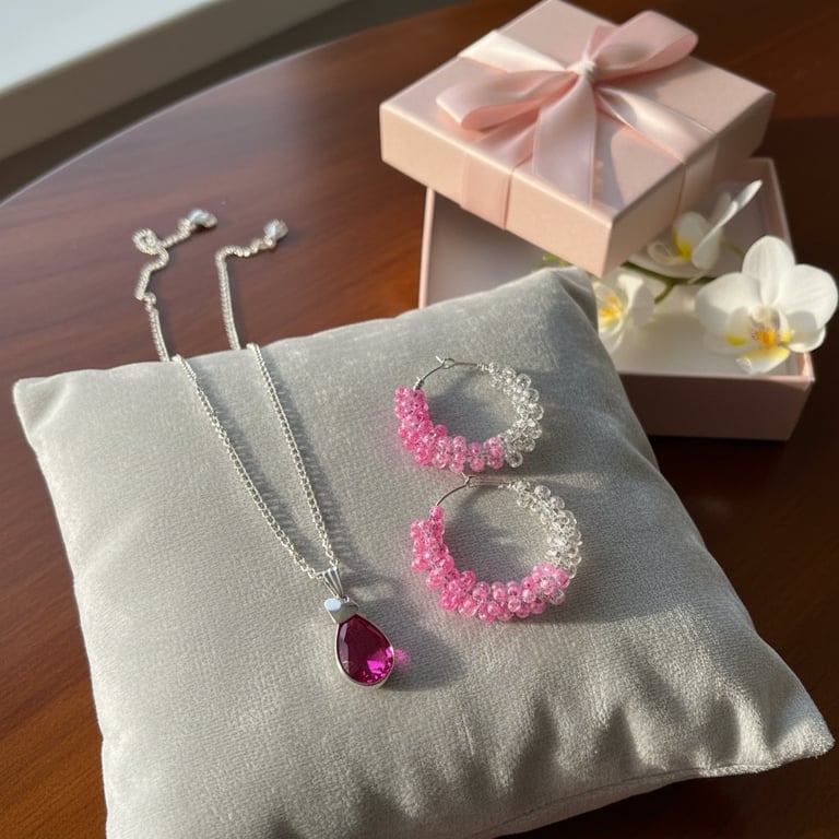 3  Farver i lyserøde og glasperler creole