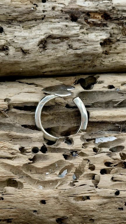 Unika sølv hjerte ring. billede 2