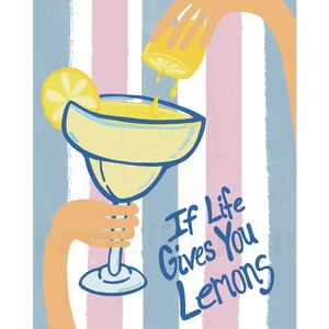 Plakat: if life gives you lemons Rosa – produktbillede