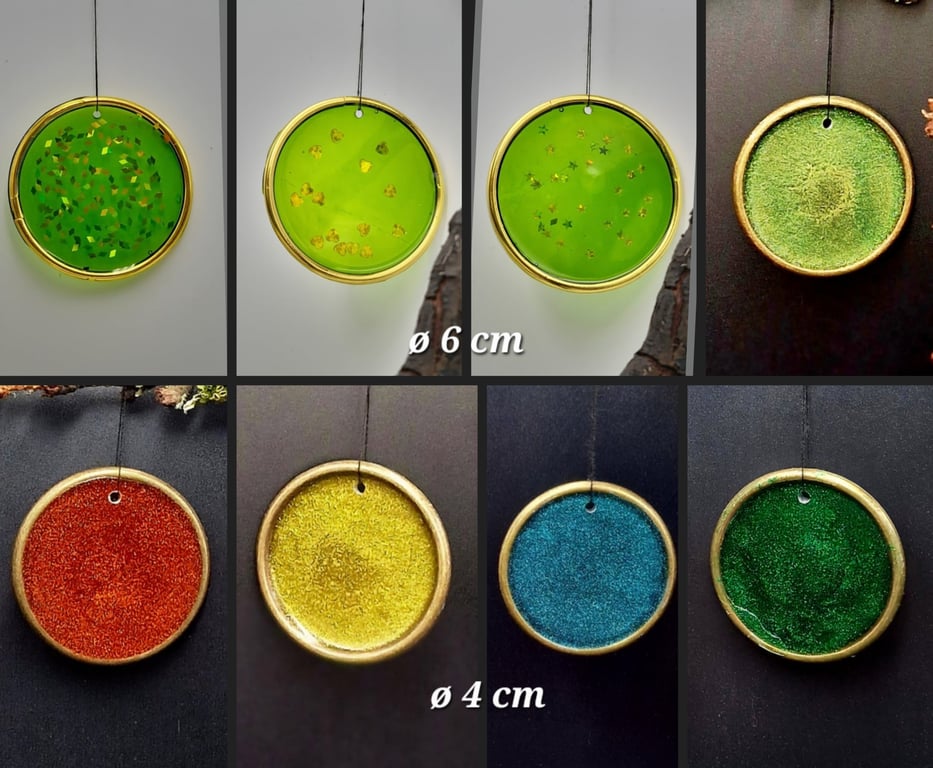 Glimmer orange pynt ø 4 cm billede 2