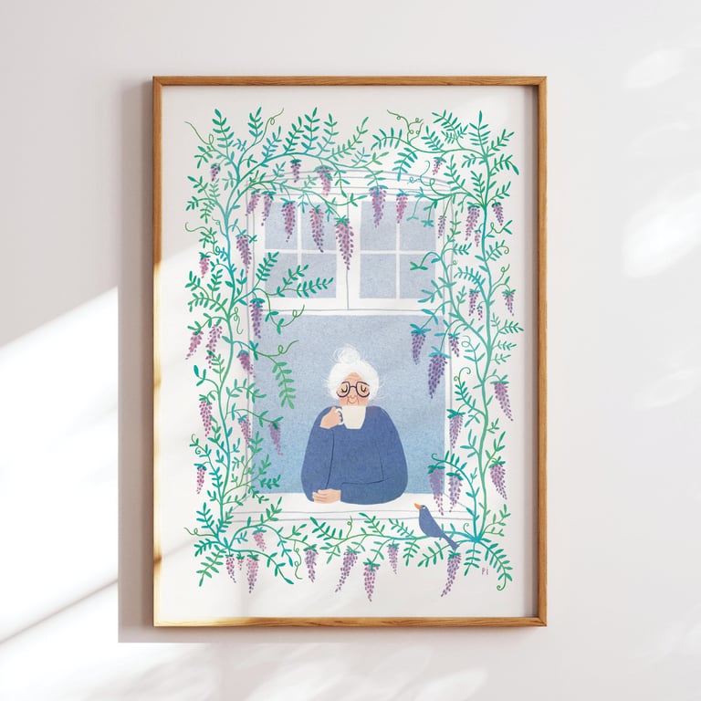 Blomstrende blåregn – plakat billede 3