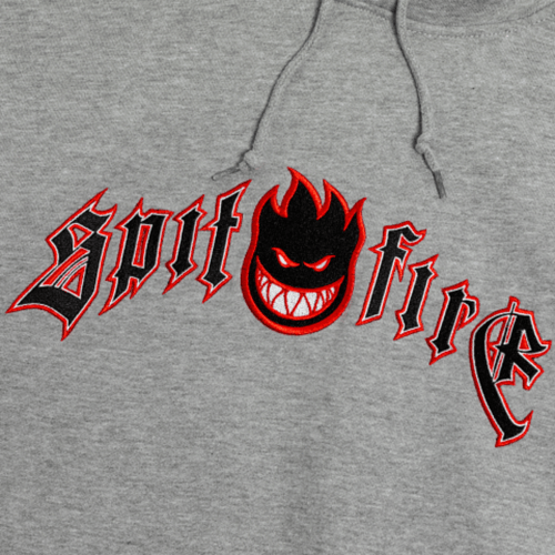 Spitfire Hoodie, Grey w. red/black Emb Logo, Str. L & XL (4)