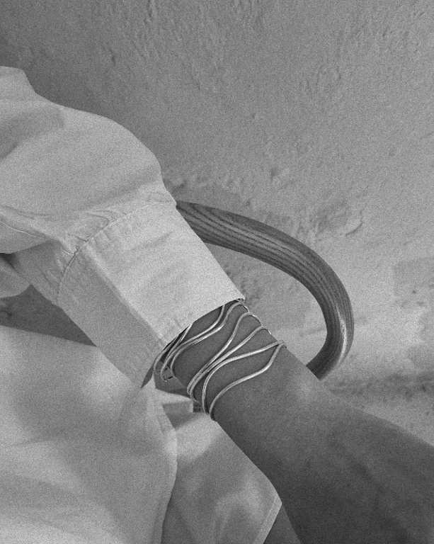 INEL Ocean Waves Bracelet silver billede 4