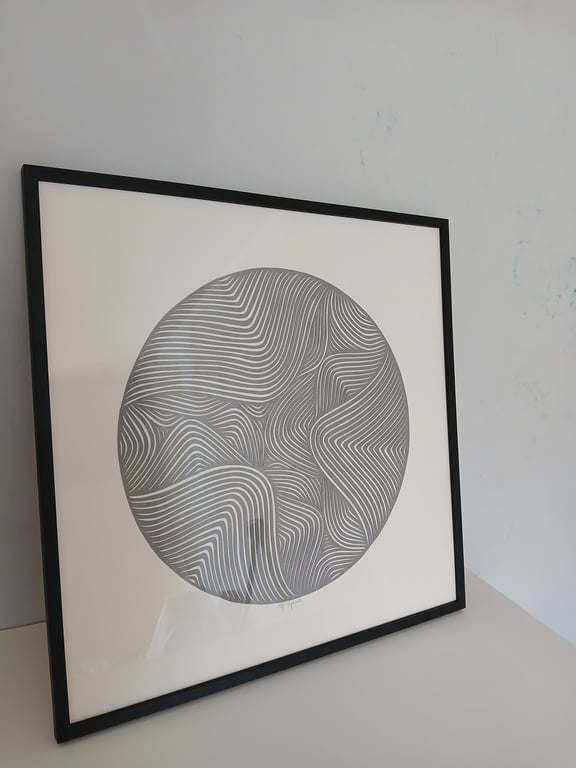 50x50cm papercut, indrammet  (4)