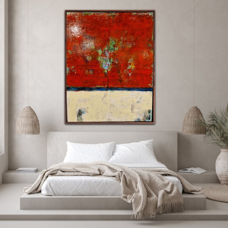 #1298  80 x100 cm med sort ramme  SOLD billede 5