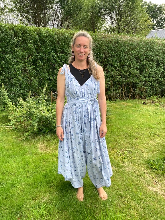 Mathilde-Jumpsuit i orange 70’er print billede 4