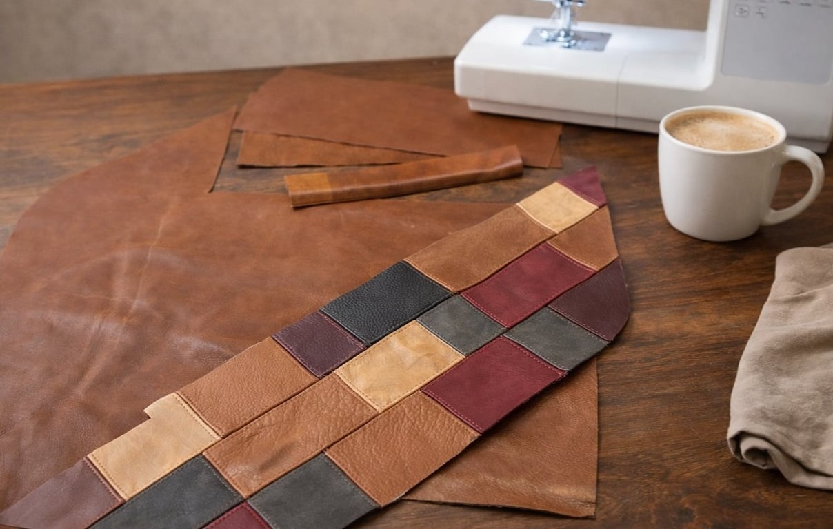 Skind boks UPCYCLING stor model 31 x 16 x 16 cm billede 8