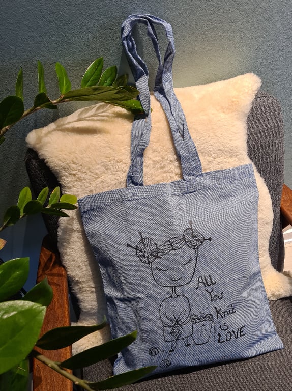 Mulepose: all you knit is love Blå billede 3