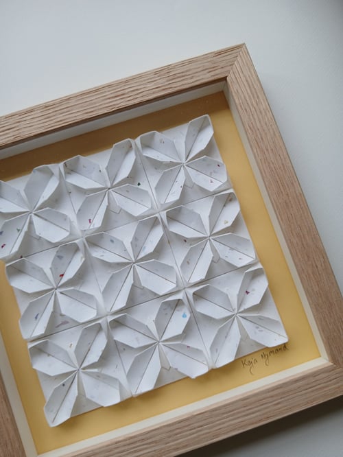 20x20cm foldet værk, tivoli, banana, indrammet