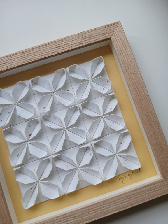 20x20cm foldet værk, tivoli, banana, indrammet (2)