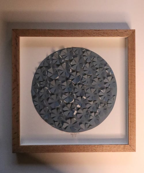 30x30cm 3D papercut, dueblå, Indrammet 