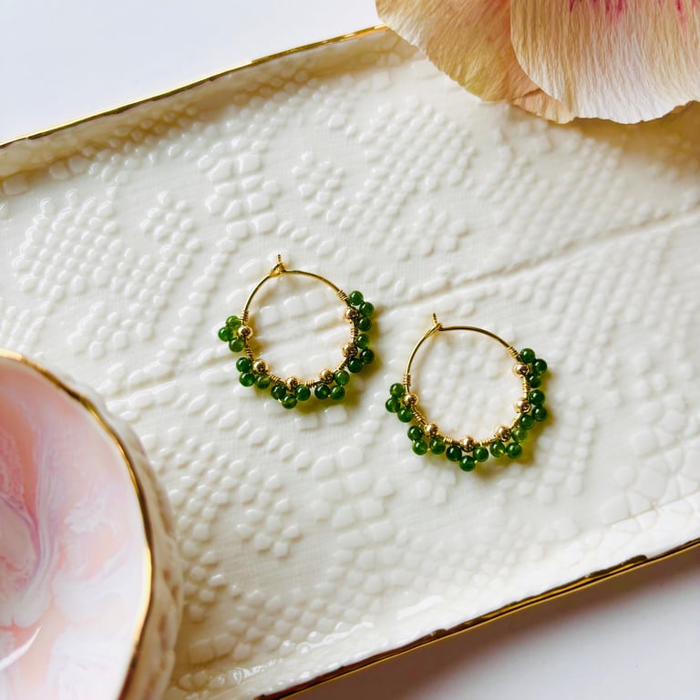 ØRERING EVA GRØN JADE